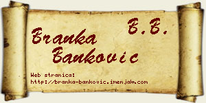 Branka Banković vizit kartica
